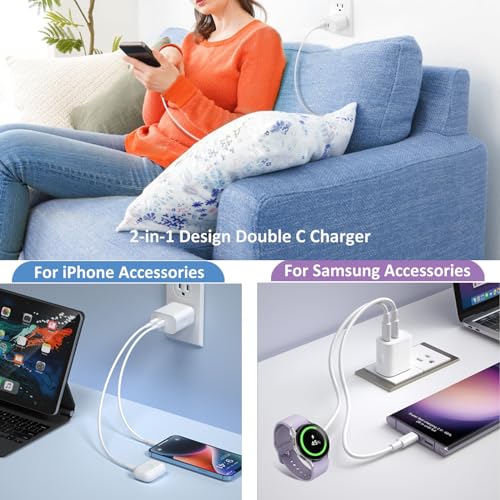 Dual USB C Charger Block, Costyle 20W USB-C Fast Charging Block Brick - color: White