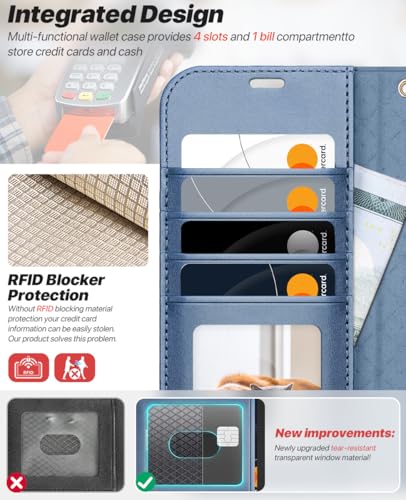 OCASE for iPhone 17 Pro Max Detachable Wallet Case with Card Holder, 2 in 1 PU Leather Flip Folio with RFID Blocking Stand Wrist Strap Shockproof Phone Cover 6.9 Inch 2025, Light Blue - color: Light Blue, size: iPhone 17 Pro Max