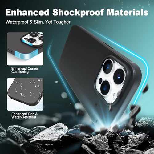 TENOC Phone Case Compatible with iPhone 16 Pro Max, Black Case Anti-Fingerprint Protective Bumper Matte Cover for 6.9 Inch - color: Black, size: iPhone 16 Pro Max