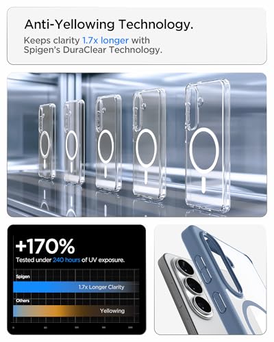 Spigen for Galaxy S26 Case, Ultra Hybrid MagFit [Anti-Yellowing] [Compatible with MagSafe] [Fast Wireless Charging] - Light Blue - color: Light Blue, size: Galaxy S26