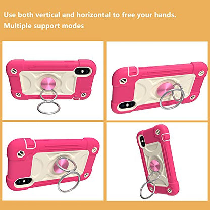 MARKILL Compatible with iPhone XR Case 6.1 Inch with Ring Stand, Heavy-Duty Military Grade Shockproof Phone Cover for iPhone XR 6.1. Hot Pink - color: Hot Pink, size: iPhone XR 6.1"