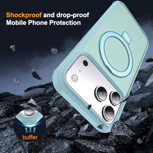 SKYLMW Compatible with iPhone 17 Pro Case with Stand,Blue | iPhone 17 Pro Phone Case 6.3",Magnetic Ring Stand,Compatible with MagSafe,Military-Grade Protection,Great Grip Feeling - color: Blue, size: Iphone 17 Pro