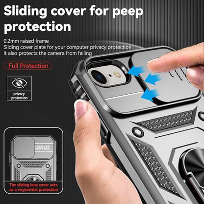 SunStory Compatible with iPhone SE 2022/2020/3rd/2rd / 6/7/8 Case with HD Screen Protector & Slide Camera Cover & Kickstand, [Military-Grade] Phone Case for iPhone SE 2020/2022/6/7/8 (Silver) - color: Silver
