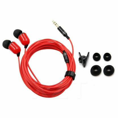VizGiz 3 Pack 10FT Earbuds 3.5mm Stereo 3 Pole Headset Earphones 3 Meter Long Extension Wired Cord Cable Earphone Monitor in-Ear Headphone for Live Streamer Webcast Broadcast Phone Computer