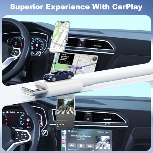 Car CarPlay Cable for iPhone 17/16/15 Pro Max Air 3FT USB A to USB C Cable - color: White, size: 3FT