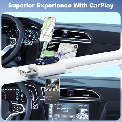 Car CarPlay Cable for iPhone 17/16/15 Pro Max Air 3FT USB A to USB C Cable - color: White, size: 3FT