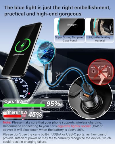 SKYLOTEC Magnetic Charger Phone Holder for Chevy Malibu 2016-2025 8-inch - color: Magnetic Wireless Charger, size: Malibu 2016-2025 (8 inch screen)