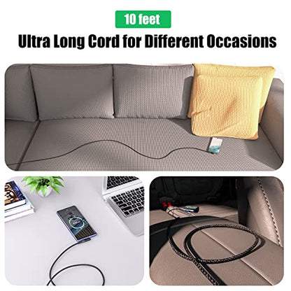 USB C Cable 10ft, USB A to USB C 90° Long Cable Fast Charging - color: Black, size: 10ft