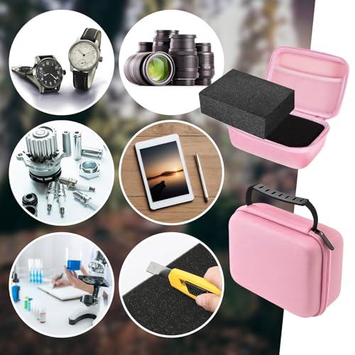 Relaxweex Hard Case with Foam, 13.5 X 9.8 X 5.5 Inch, Pink | EVA Waterproof Shockproof Case, Customizable Foam for Camera Electronics Instruments, Digital Products, with Knife - color: Pink, size: 13.5 x 9.8 x 5.5 inch