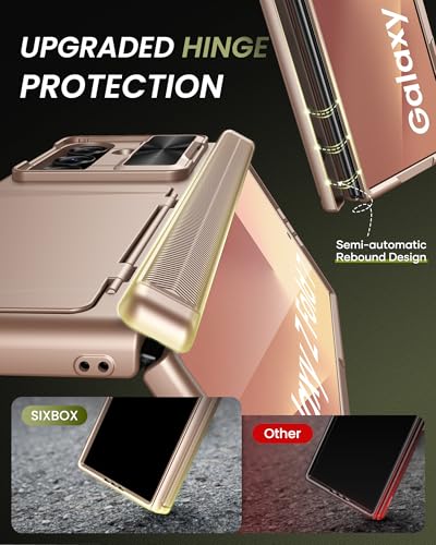 for Samsung Galaxy Z Fold 7 Case, Stand & Card Holder, Rose Gold - color: Rose Gold-Z