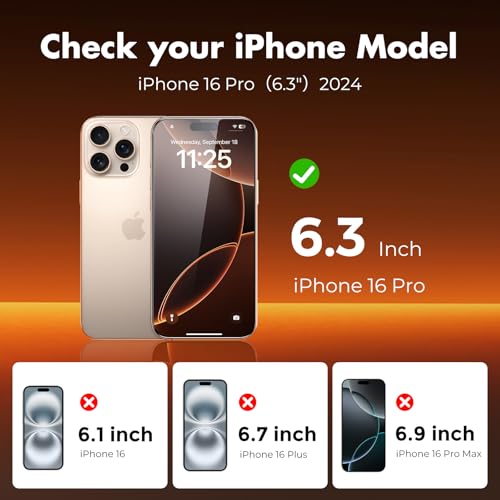 UNBREAKcable 3-Pack Screen Protector for iPhone 16 Pro Tempered Glass | Shatterproof, Easy Install, 9H Hardness, 99.99% HD Clear, Bubble-Free, Anti-Fingerprint, Scratch Resistant, Case Friendly - size: iPhone 16 Pro