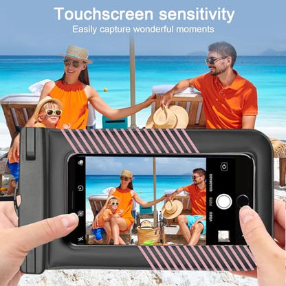 1 Pcs Waterproof Phone Case for Beach Adventures Swimming Outdoor Activities with Touch Screen Adjustable Strap (Pink) - color: Pink