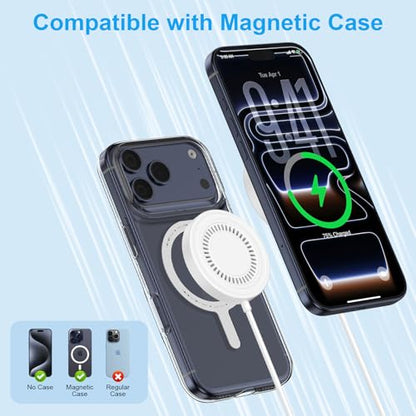 Wireless Charger for Samsung Fast Charging Pad Magnetic WirelessCharger for - color: white