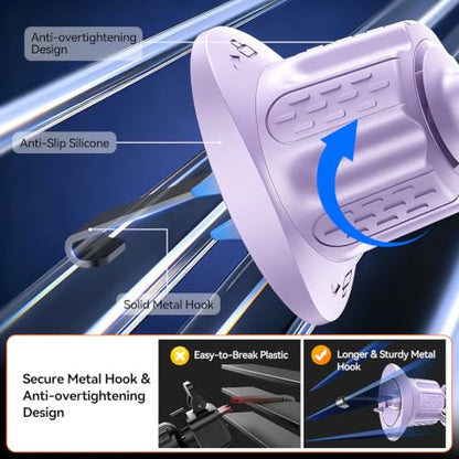 for MagSafe Car Mount,【22 N55 Super Magnets】 Magnetic Phone Holder for Car Air Vent, Cell Phone Mount Car Accessories Compatible with iPhone 17 16 15 14 13 12 Pro Max (Lavender) - color: Lavender