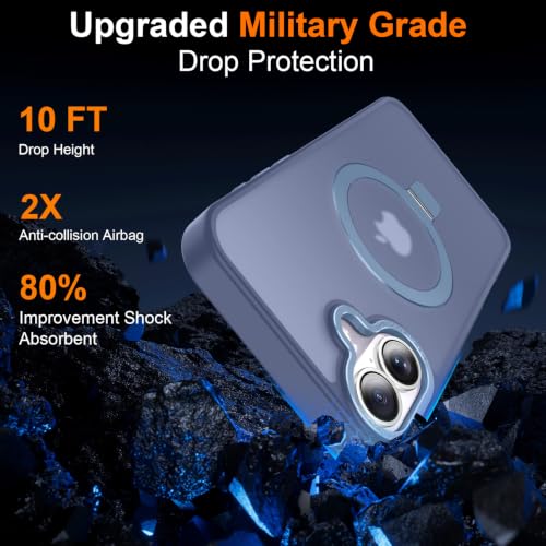 Magnetic for iPhone 16 Case with Ring Stand, Sierra Blue - color: Sierra Blue, size: Iphone 16 6.1 inches
