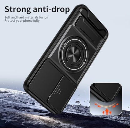 Compatible with REDMI A7 Pro 4G Case Cover,Compatible with Xiaomi Redmi A7 Pro 4G 25128RN17Y 25128RN17A 25128RN17L with Slide Camera Cover Phone Stand Protective Case Black - color: Black, size: Compatible with REDMI A7 Pro 4G