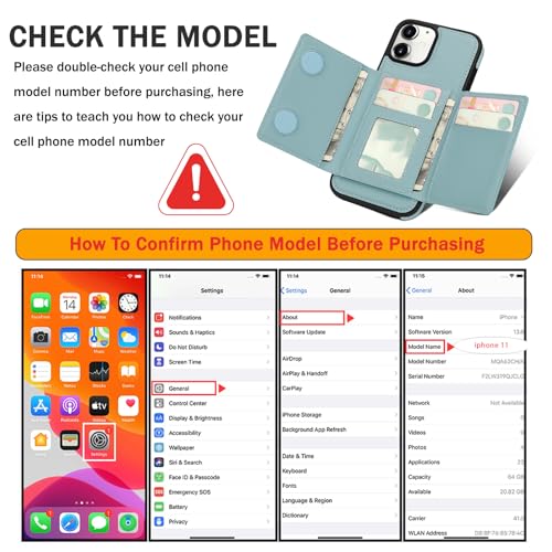 for iPhone 11 Wallet Case, 2-in-1 Detachable Phone Case, Card Holder RFID Blocking, Fashionable Faux Leather Card Slot & Folding Design (Blue 6.1'') - color: Blue, size: iPhone 11