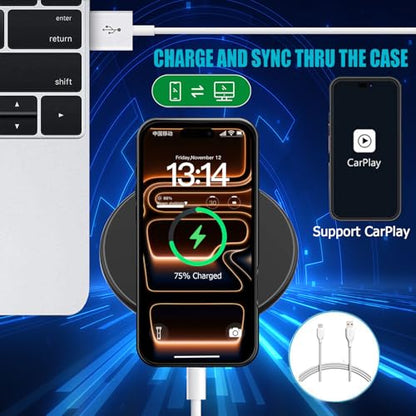 Battery Case for iPhone 17 Pro, Upgraded 10000mAh Rechargeable Portable Extended Battery Pack Supported Qi Wireless Charging Case Compatible with iPhone 17 Pro (6.3 inch) Charger Power Bank (Black) - size: iPhone 17 Pro (6.3 inch)