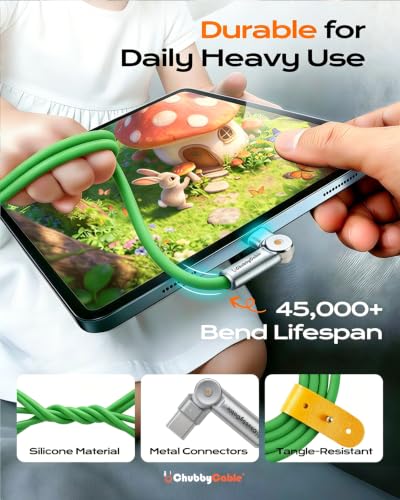 chubbycable RotateX 240W 180° Rotating USB C to USB C Cable, Green, 3.3ft - color: Green, size: 3.3ft (1m)