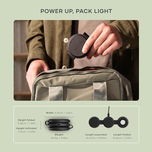 Satechi OntheGo 3-in-1 Wireless Charger, Qi2 15W Fast Charging, Black - color: Black