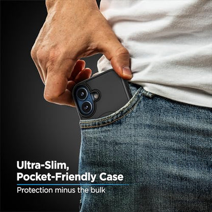 Encased Thin Armor for iPhone 17 Case with Belt Clip Holster | Slim Flexible TPU Cover (Compatible with MagSafe) Black - size: iPhone 17