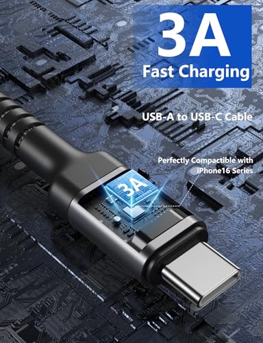 USB C Cable Fast Charging, 2Pack 1FT USB A to USB C Charge Cable Short - color: Grey, size: 1FT, style: USB A to USB C