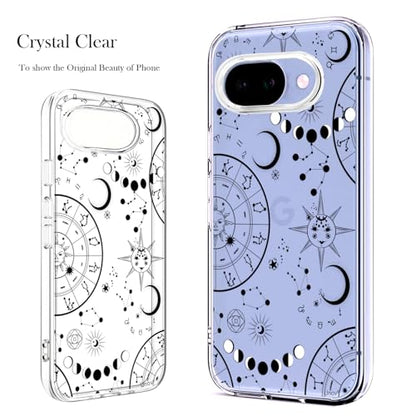 Unov for Pixel 10a Case, Clear with Design, Slim Fit Good Grip, Embossed Phone Case, Shockproof Protective Cover, Raised Camera Protection, Soft TPU, Zodiac Galaxy - color: Zodiac Galaxy