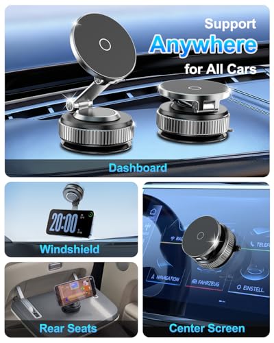 for MagSafe Car Mount, Vacuum Magnetic Car Phone Holder Stand for Your Car - color: Black 1