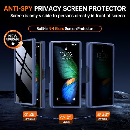MOBOSI for Z Fold 6 Case with Privacy Screen Protector, Blue - color: Blue
