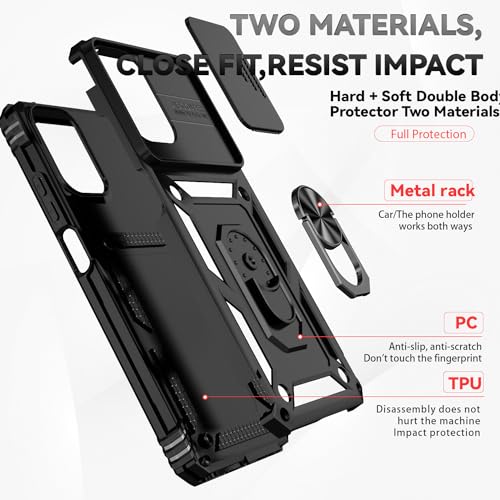 SunStory for Motorola Moto G Play 4G 2024 Case with Kickstand,Black - color: Black