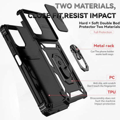 SunStory for Motorola Moto G Play 4G 2024 Case with Kickstand,Black - color: Black