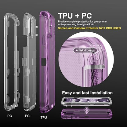 Follaroma for iPhone 11 Case, Shockproof, Crystal Purple | Heavy Duty Shockproof Protection Phone Cases, Anti-Drop, Military Grade Dual Layer Transparent Rugged Protective Cover, 6.1" - color: Purple, size: iPhone 11 6.1’