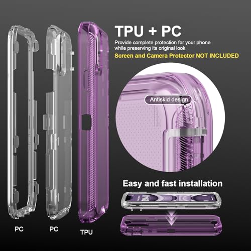 Follaroma for iPhone 11 Case, Shockproof, Crystal Purple | Heavy Duty Shockproof Protection Phone Cases, Anti-Drop, Military Grade Dual Layer Transparent Rugged Protective Cover, 6.1" - color: Purple, size: iPhone 11 6.1’