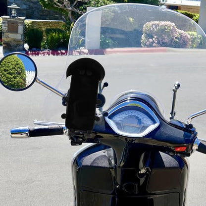 Veemoon Motorcycle Handlebar Phone Mount with Vibration Dampener Anti-Theft Shock-Absorbing Bike Smartphone Holder for Navigation and Riding