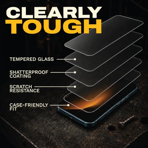 DEWALT Heavy Duty Glass Screen Protector for iPhone 17 Air, 2 Pack - size: iPhone 17 AIR