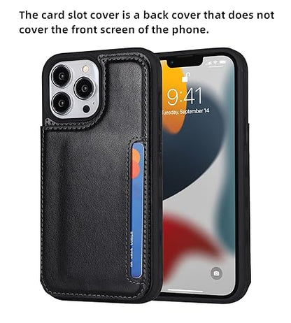 iCoverCase Compatible with iPhone 13 Pro Case with Card Holder, Wallet Phone Case for Women Men RFID Blocking PU Leather Protective Case 6.1 Inch (Black) - color: Black