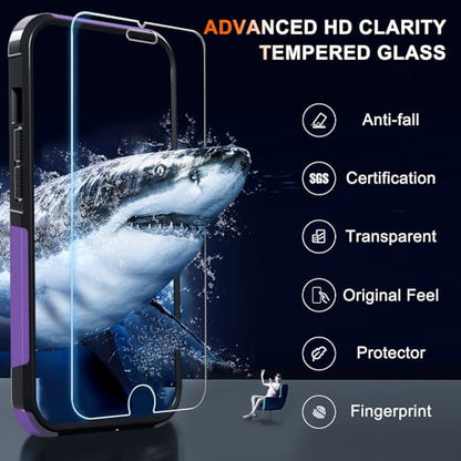 Case for iPhone 8/7/SE 2022 2020, with Screen Protector,Military Grade Heavy Duty Shockproof Phone Cover with Wrist Lanyard Strap for iPhone 8/7/SE 2nd 3rd 4.7 inch,Lavender | with Screen Protector+Wrist Lanyard Strap,Heavy Duty Shockproof Case for iPhone