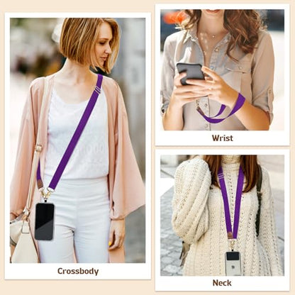 TiMOVO Phone Lanyard Crossbody Wrist Strap, Adjustable Anti-Theft Phone Strap for All Phone Case, lanyard for Women and Men - color: Purple