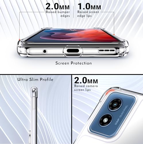 Shields Up for Moto G Play 2024 Case, Wallet Case with Card Holder, Clear | Minimalist Wallet Case, 3 Card Slots, 360° Rotation Ring Stand/Kickstand, Drop Protection Protective Cover - size: Moto G Play 2024