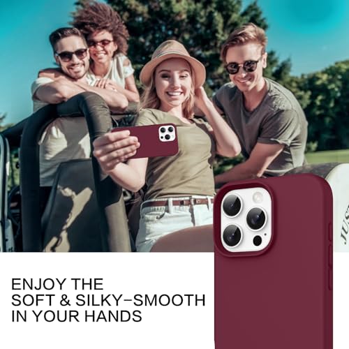 GUAGUA Compatible with iPhone 16 Pro Case 6.3 Inch Liquid Silicone Soft Gel Rubber Slim Thin Microfiber Lining Cushion Texture Cover Shockproof Protective Phone Case for iPhone 16 Pro, Wine Red - color: Wine Red, size: iPhone 16 Pro