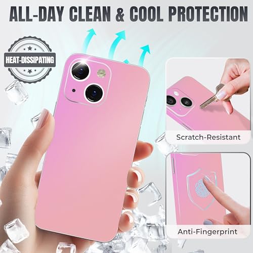 2Pcs Skin Wrap Compatible for iPhone 14 – Slim Decal Vinyl Protective Film for Sides & Back – Sleek Fit, Premium Look – Compatible with All iPhone 14 Cases - Iridescent Pink - color: Iridescent Pink