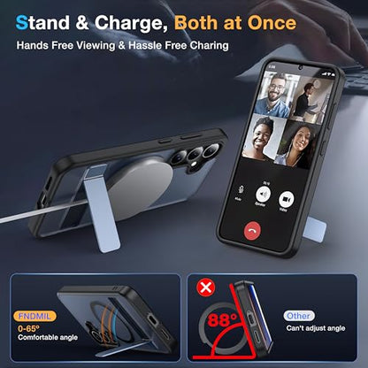 for Samsung Galaxy S25 Case with MagSafe - color: Black, size: Galaxy S25 with Stand