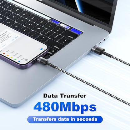 USB to Lightning Cable, 5-Pack [3.3/3.3/6.6/6.6/10FT], Nylon Braided & Data Transfer USB A to Lightning Cord, Compatible with with iPhone 14/13/12/11, iPad, AirPods (USB-A to Lightning)