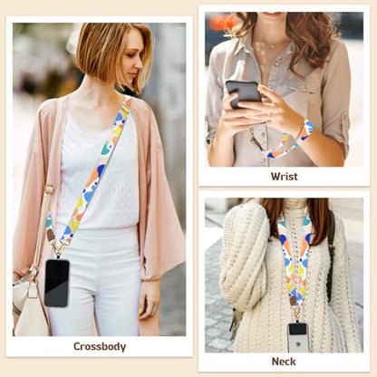 TiMOVO Phone Lanyard Crossbody Wrist Strap, Adjustable Anti-Theft Strap for Smartphone Case - color: Abstract Colour