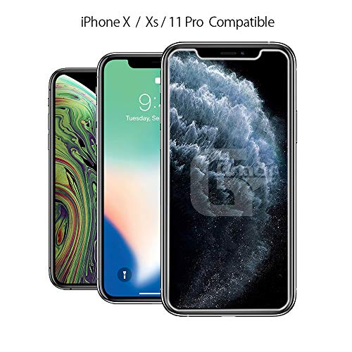 2 Pack Glass Screen Protector for iPhone X, Xs and 11 Pro - size: iPhone Xs, X, 11 Pro