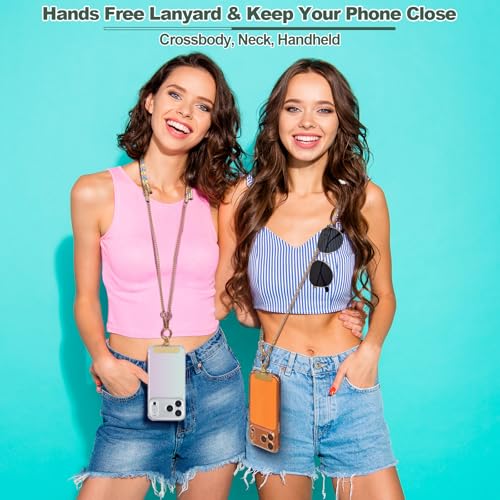 YFWE Phone Lanyard Crossbody, Adjustable Cell Phone Lanyard Neck Strap for All Phones, Universal Skin Friendly Phone Strap Crossbody for Women and Men - color: Colorful 1