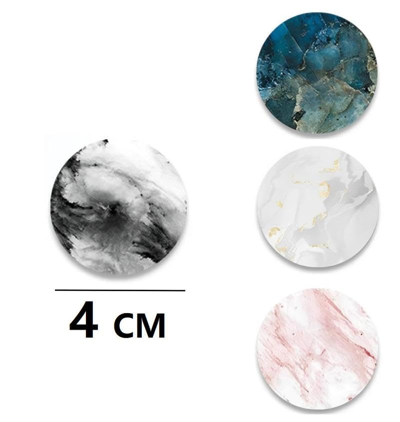 4 Pack Multi-Function Foldable Finger Cell Phone Stand Mount and Stand for Smartphones and Tablets Marble Pattern (Marble Pattern B)