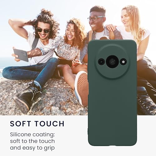kwmobile Case Compatible with Xiaomi Redmi A3 Case - Protective Slim TPU Phone Cover - Soft Matte Finish - Moss Green - color: moss green