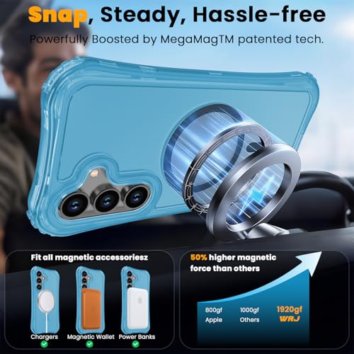 WRJ Magnetic Matte for Samsung Galaxy S26 FE Case,Samsung S25 FE Case [Fit for MagSafe][Military Grade Drop Protection] Translucent Shockproof Protective Phone Case-Ice Blue - color: Ice Blue, style: Matte