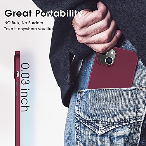 X-level Compatible iPhone 14 Case Slim Fit Ultra-Thin [Guardian Series] Soft TPU Matte Finish Coating Phone Cases Lightweight Anti-Scratch Back Cover Grip 6.1" (2022)-Wine red - color: Winered, size: iPhone 14
